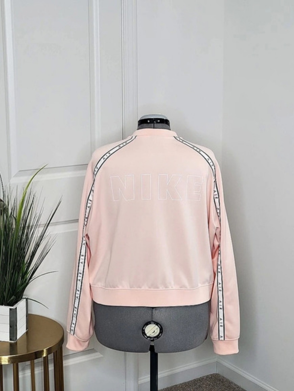 Nike Air Women's Satin Track | Bomber Jacket, Pink (Size XL) - Picture 3 of 12